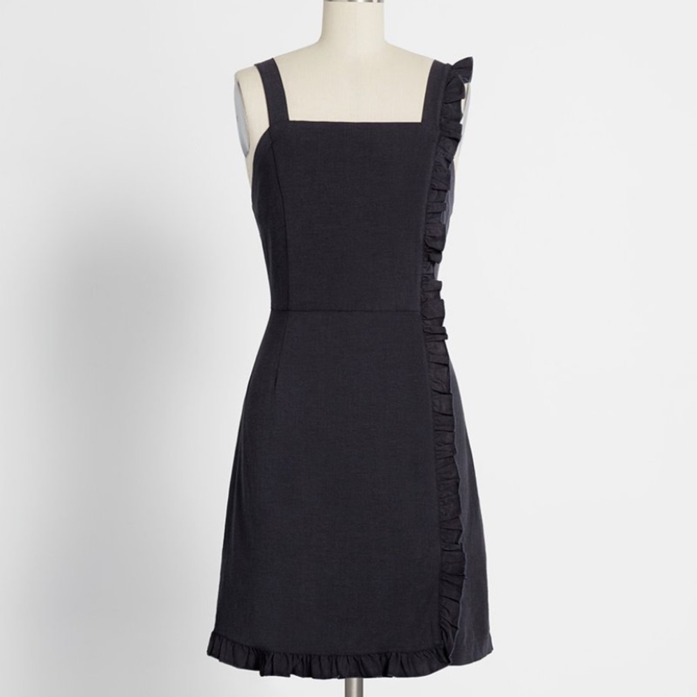 NWT Modcloth Get Ready to Ruffle Mini Dress Navy